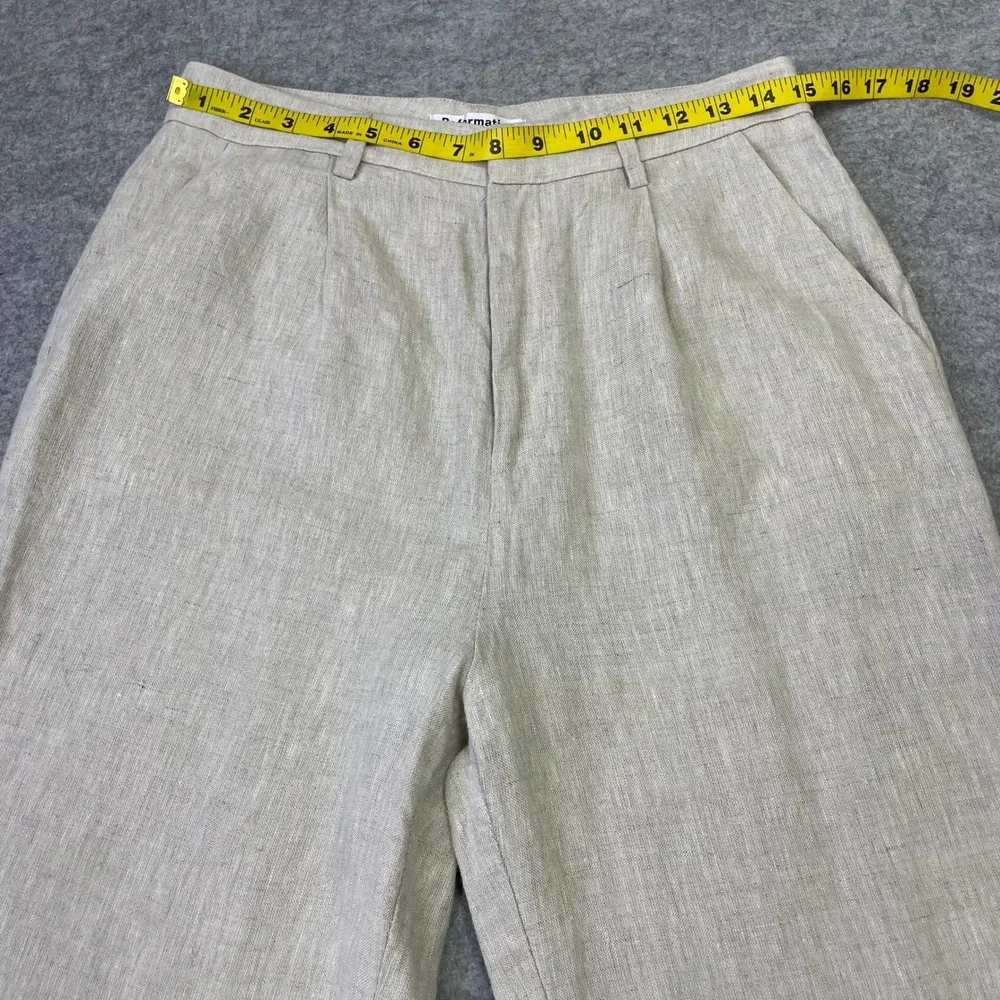 Reformation Veda High Waisted Wide Leg Linen Pants 8 Oatmeal Beige Bohemian